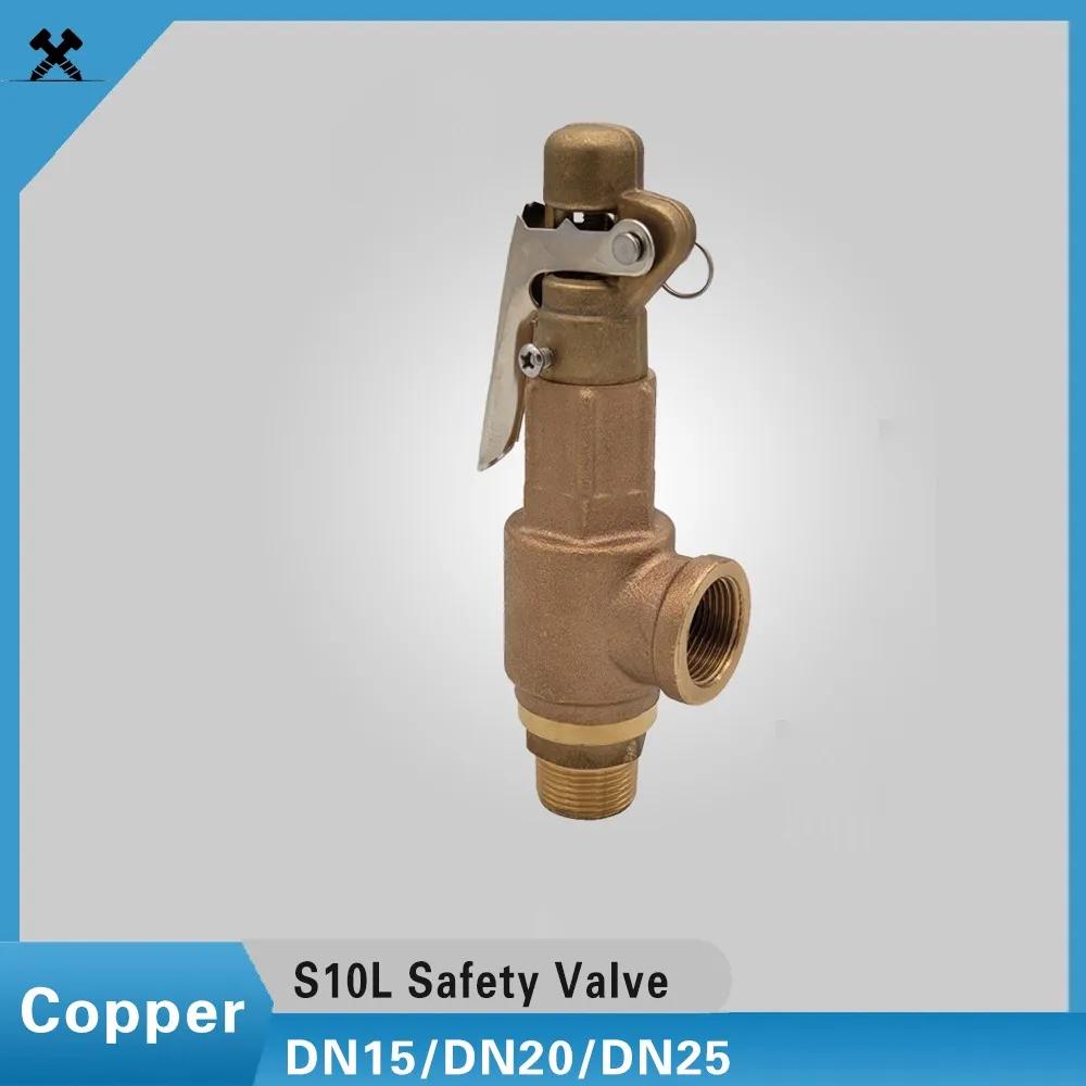 S10L Copper Safety Valve 1/2 3/4 1 Brass Pressure Relief Valve S10 5bar/8bar/10bar For Screw Air Compressor DN15/DN2